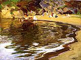 Edward Henry Potthast Bathers in a Cove painting